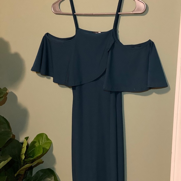 Dark teal Peplum shoulder cocktail dress - Picture 9 of 9